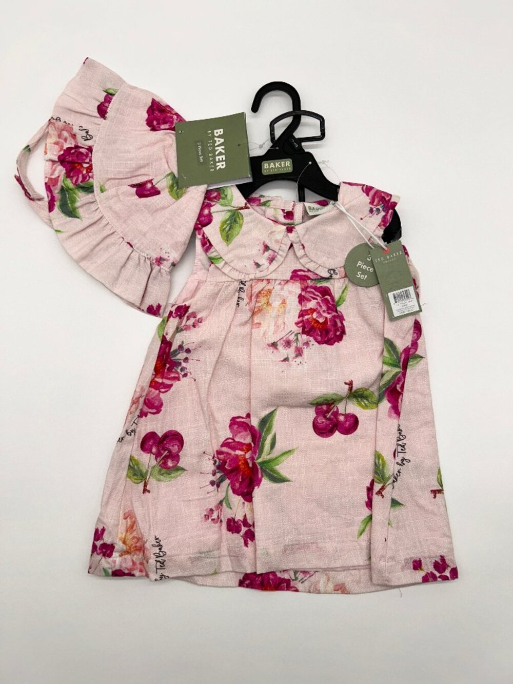 NWT Ted Baker Girls 3-6M Pink Floral 3pc Outfit Set